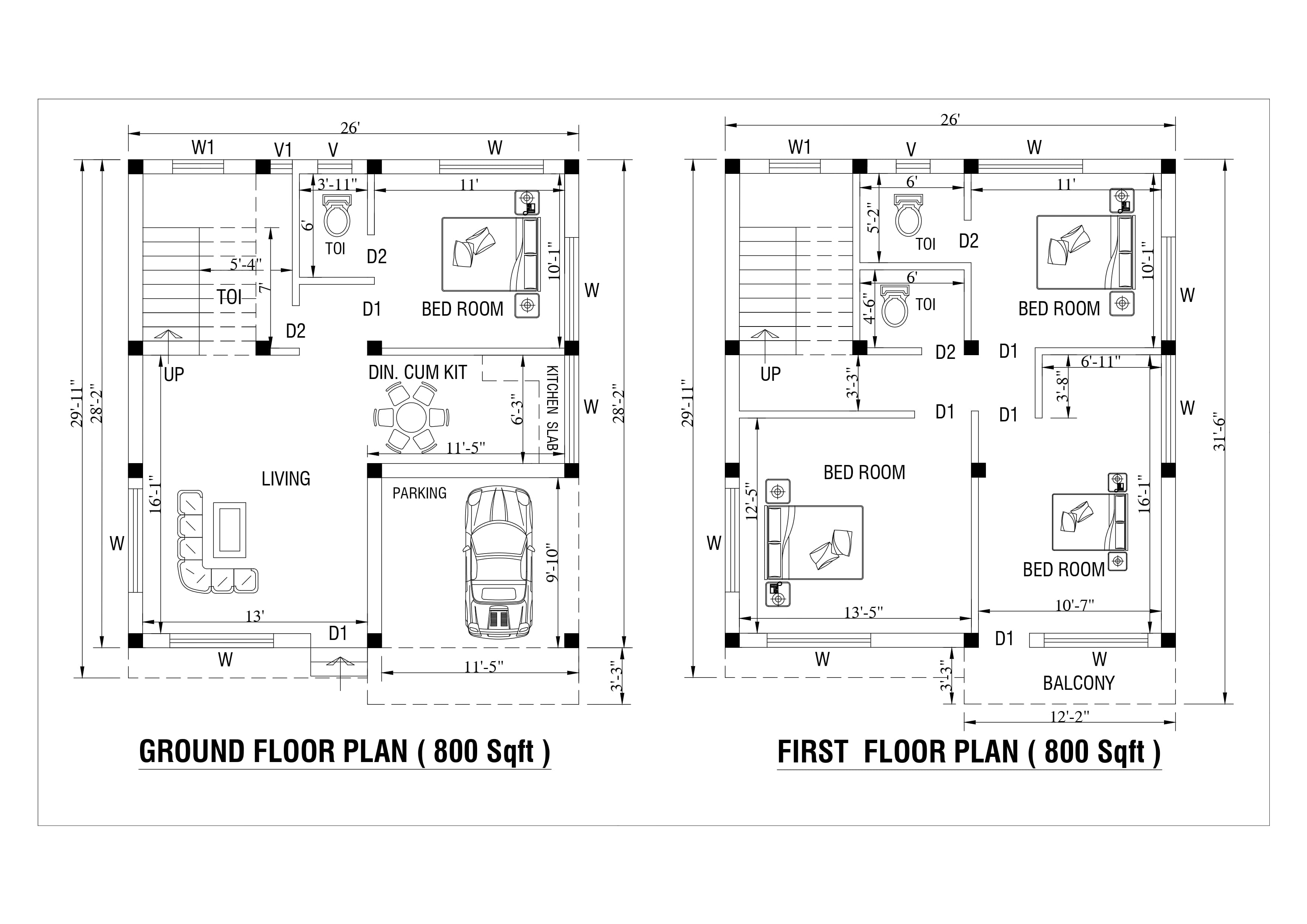 4 BHK floor plan