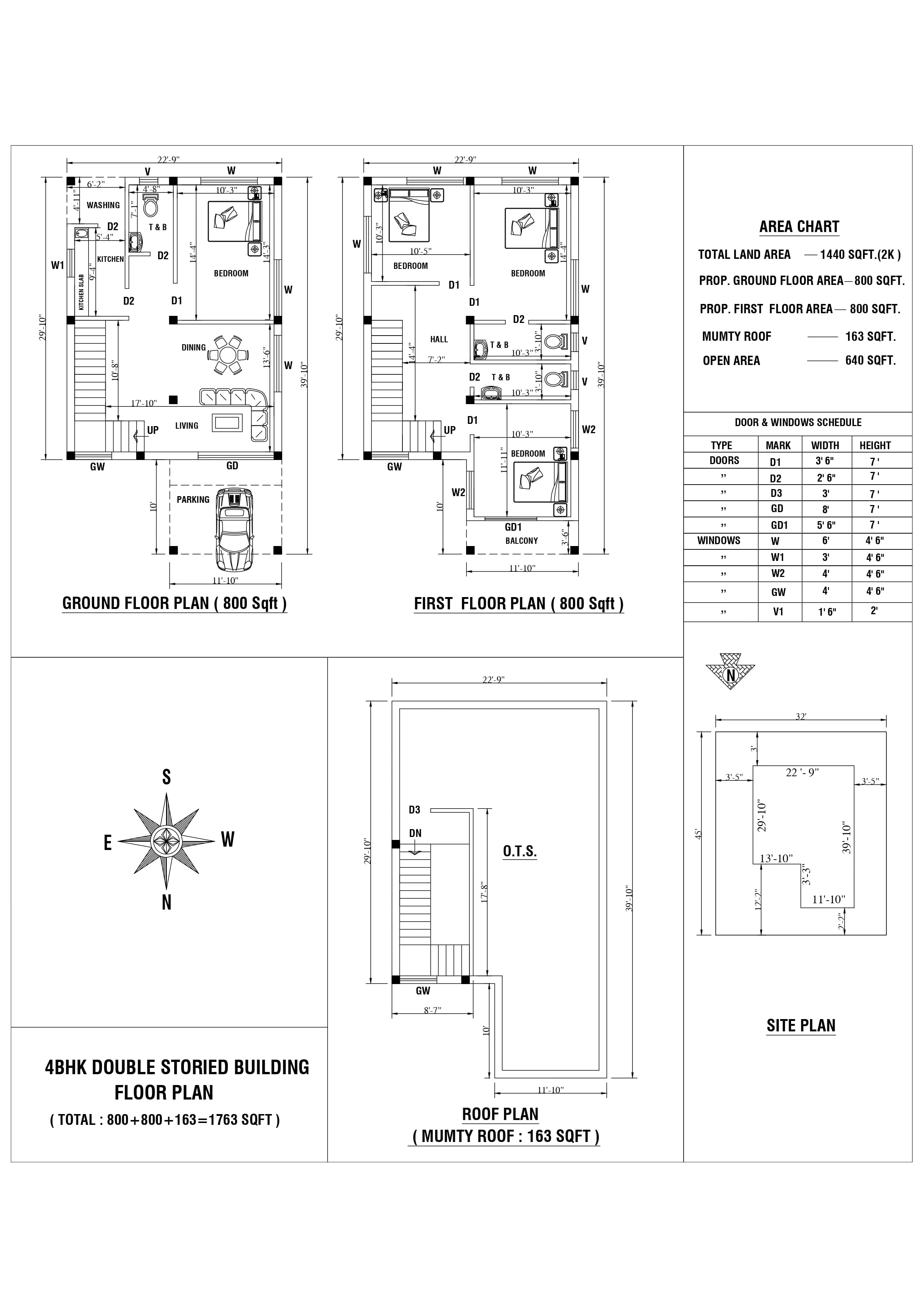 4 BHK master plan