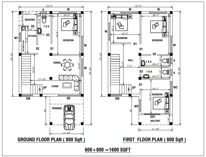 4 BHK floor plan