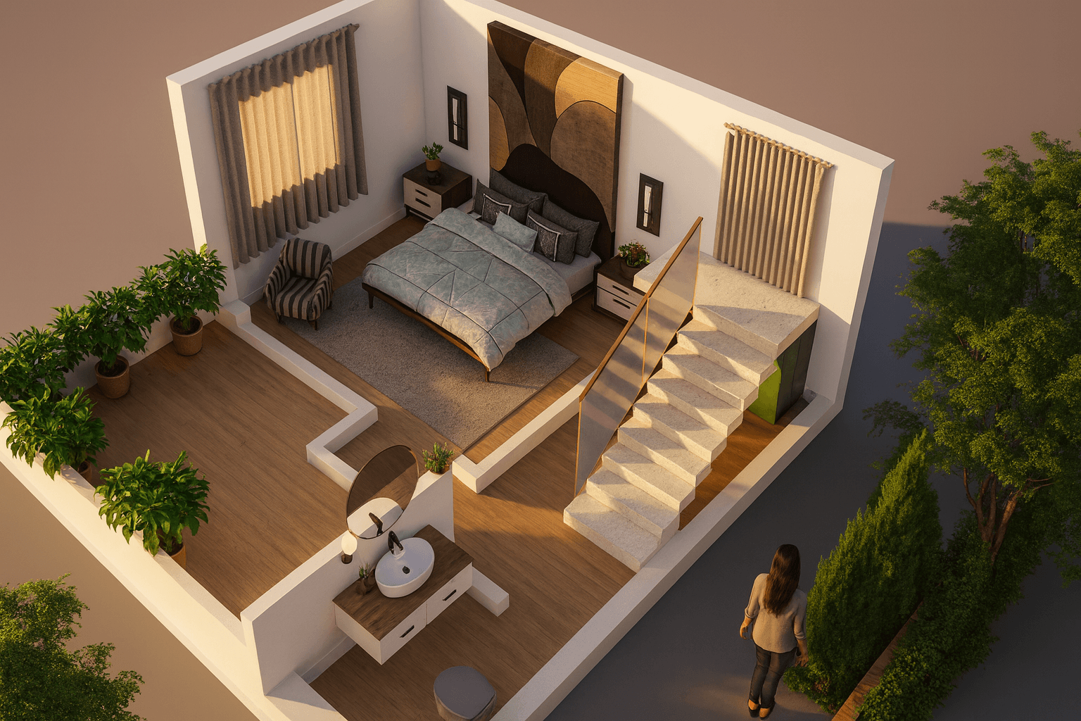 2BHK Modern Elevation - Image 2