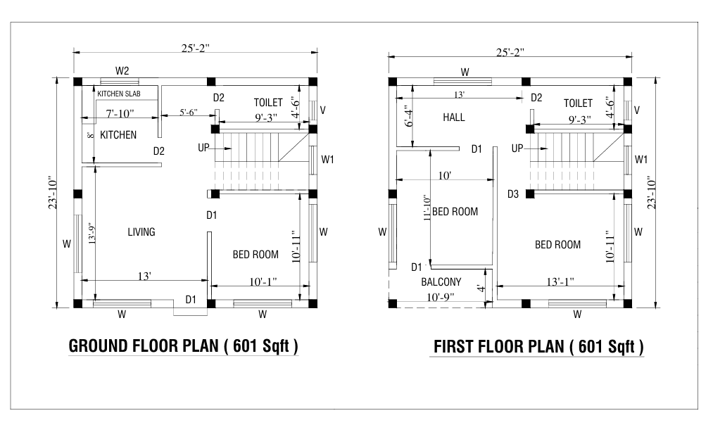 3 BHK floor plan