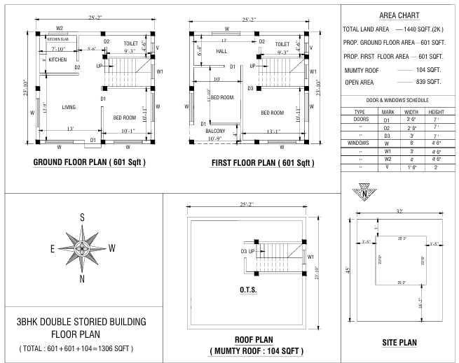 3 BHK master plan