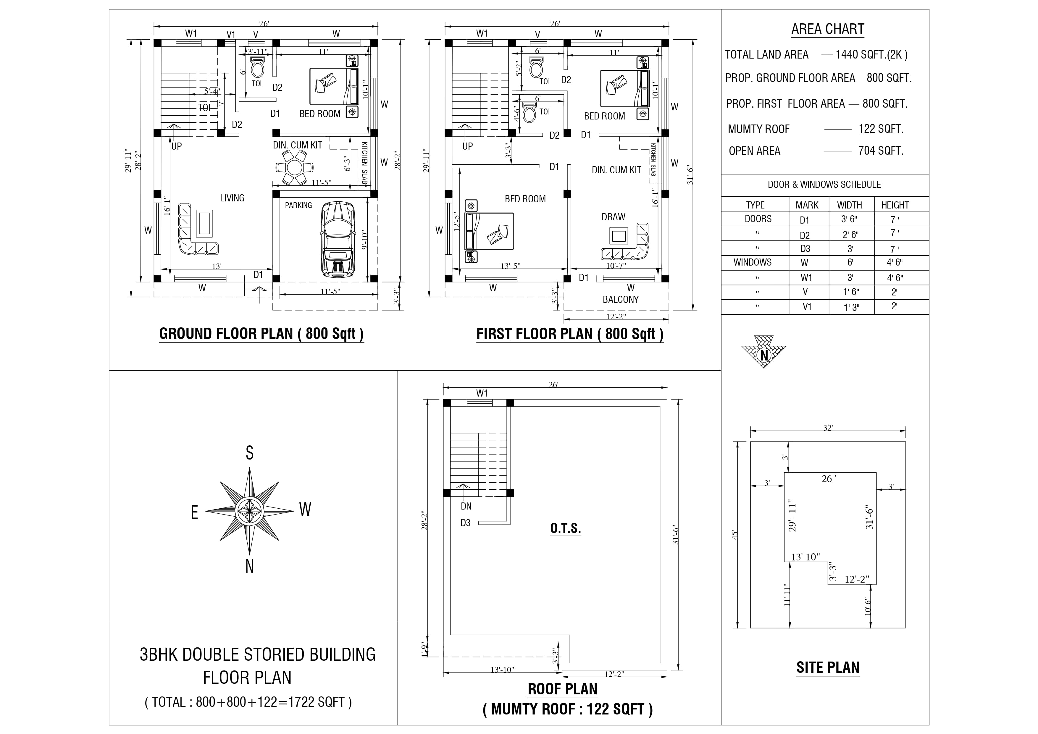 3 BHK master plan